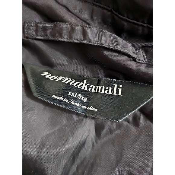 Norma Kamali ~Woman Plus Size XXL~ Black Trench Coat Double Breasted Belted. - Picture 2 of 14